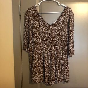 MANGO Floral Romper with Button Up Back